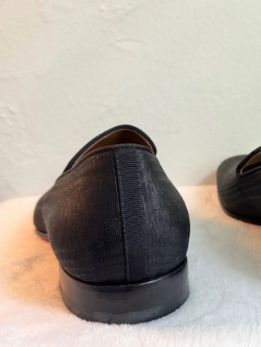 Christian Louboutin Men’s Black Fabric Dandelion Loafers EU 42